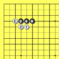 Fig.2g.gif: Joseki ohne Vorgabe, Weiß oben (5,5)